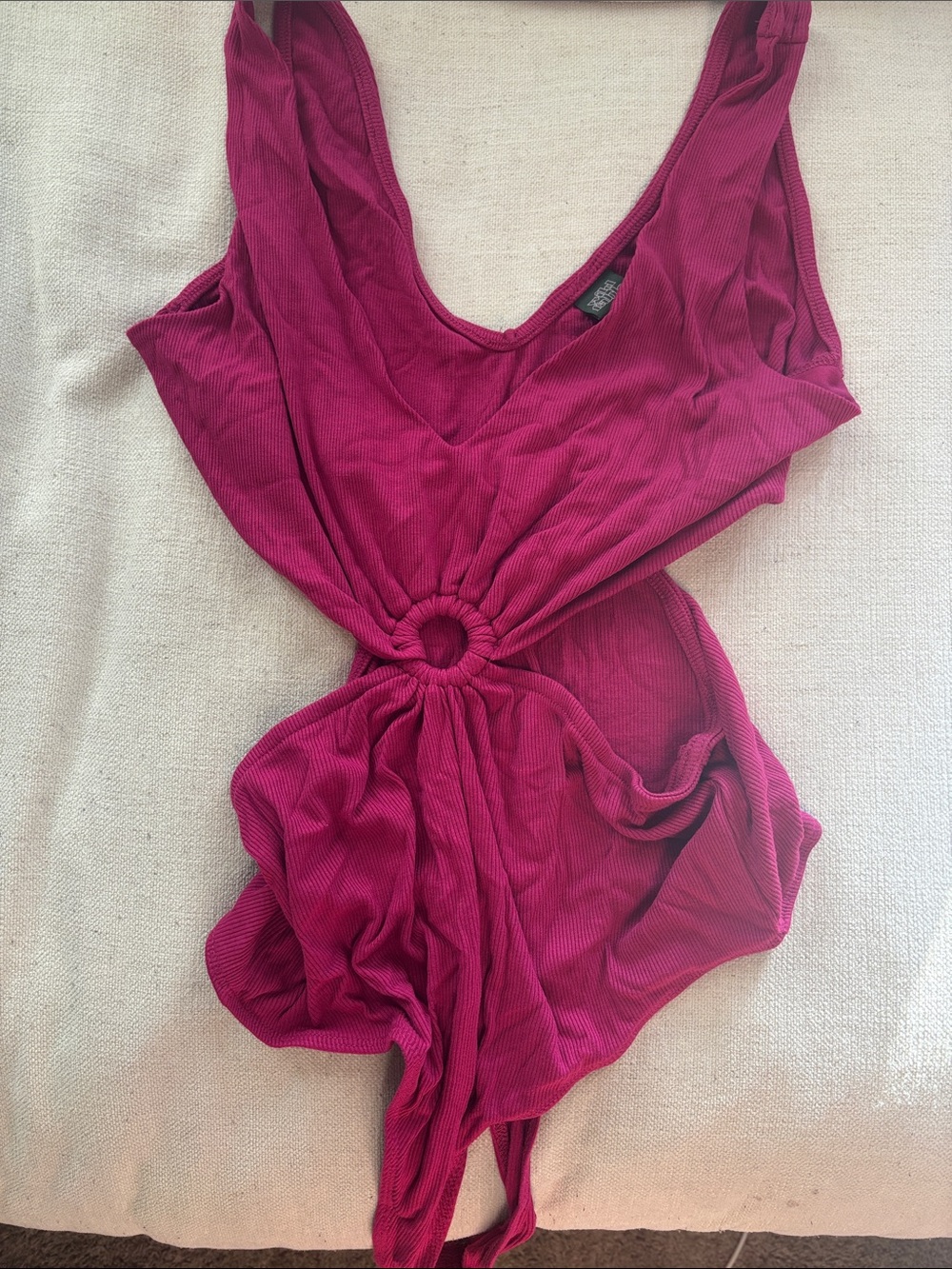 Wild Fable Magenta Scoop-Neck Ribbed Tank